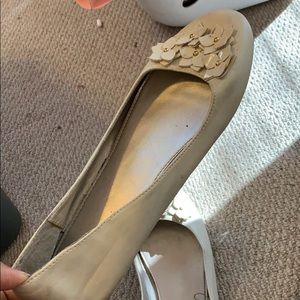 A Pair of Size 13 Cream Flats